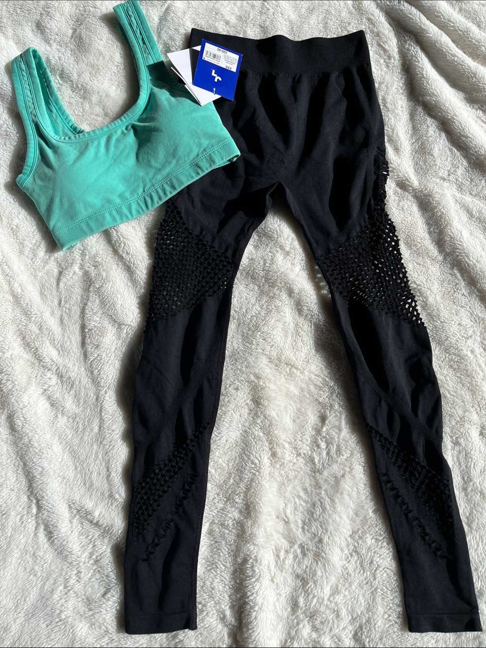 Bundle--JoyLab Mint Teal Workout Sports Bra XXS& black leggings Small